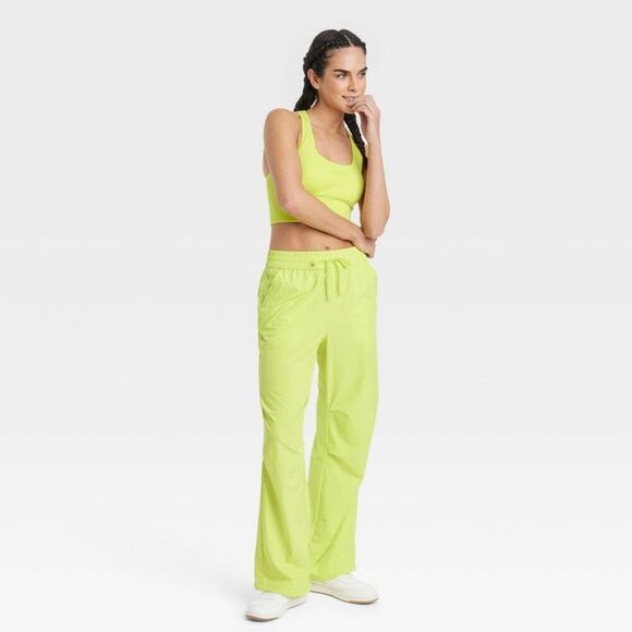 JoyLab -  Women's Mid-Rise Parachute Pants Relaxed Fi Yellow - Picture 3 of 3
